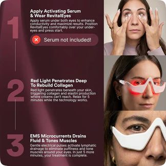 AuraOne Red Light + Microcurrent Eye Glasses